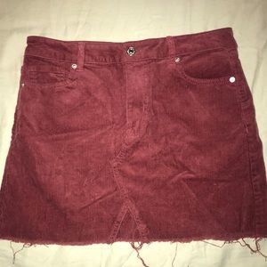 Maroon Suede mini skirt